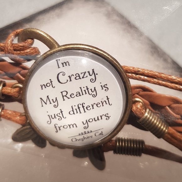 Jewelry - Alice in Wonderland leather quote bracelet